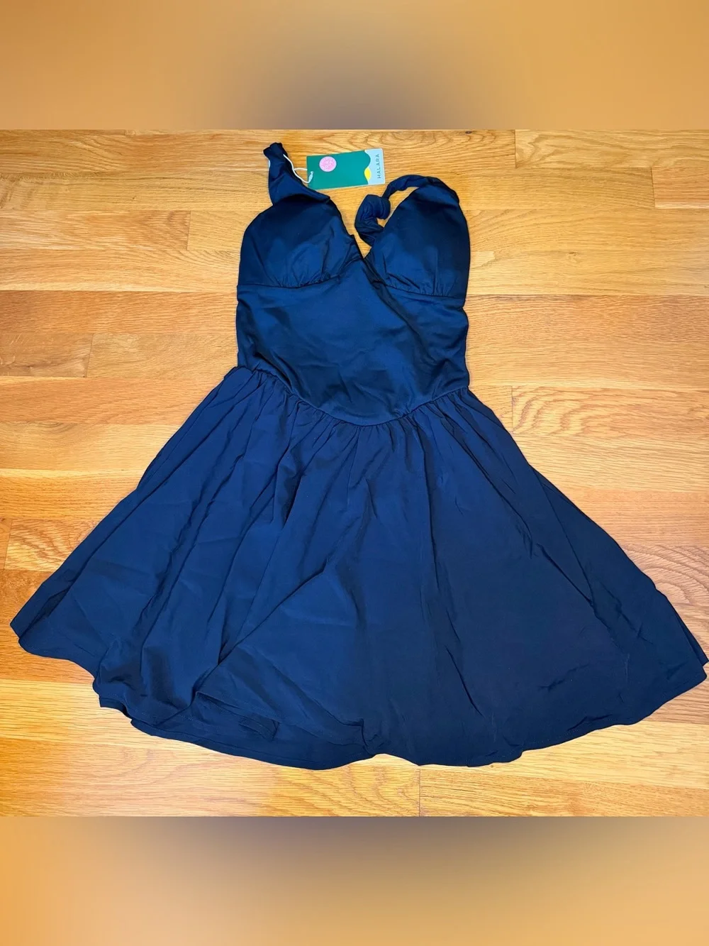 Halara Black Backless Tie Mini Dress XS NWT Ballet Core